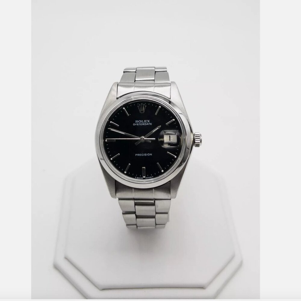 Rolex Men's 34mm Black Dial Oysterdate Watch